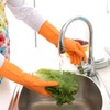 3 Pairs Rubber Cleaning Gloves for Household - Reusable Dishwashing