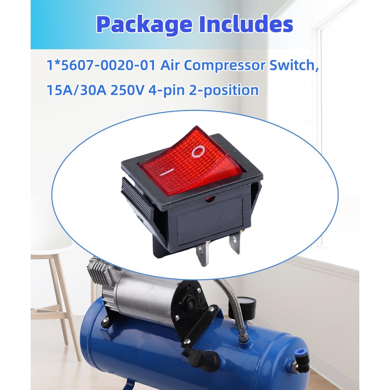 5607-0020-01 Air Compressor Switch Replacement for Kobalt 8 Gallon Tank