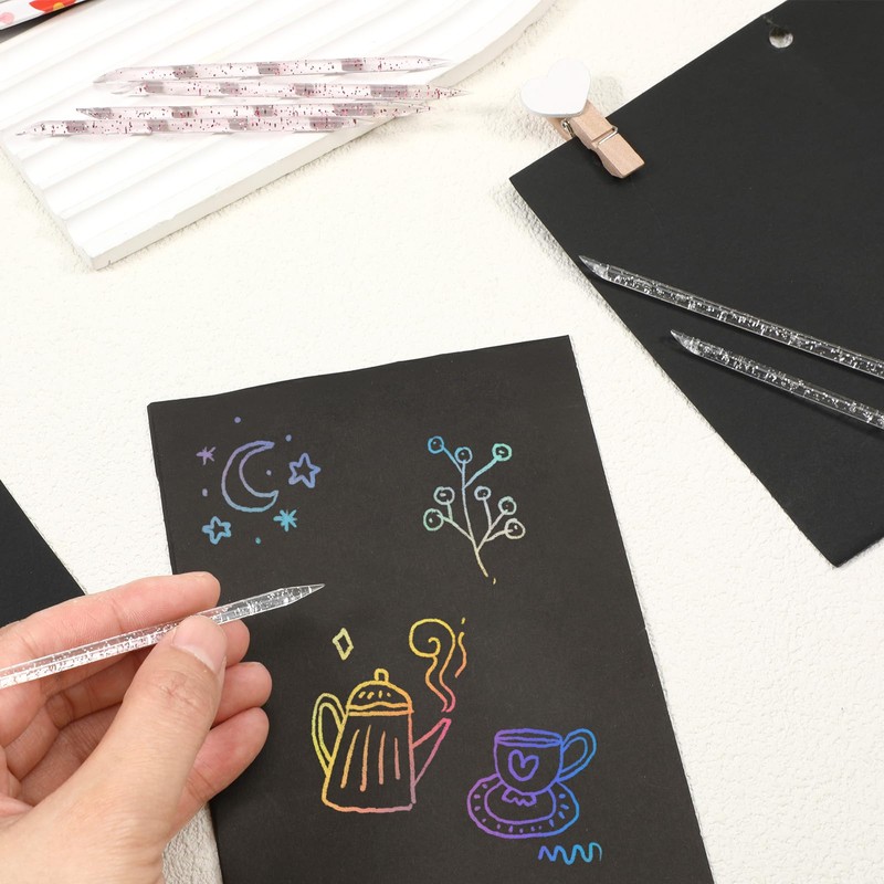 100 PCS Christmas Plastic Stylus for Scratch Art, 3.7 Inch