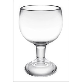 TrueCraftware- 24 oz Schooner Polycarbonate with Heavy Base Clear Color Comes in Each- Liquor Plastic Stemware Large Shrimp Cocktail Glasses Goblet Large Stemmed Glass for Coronaritas Margaritas