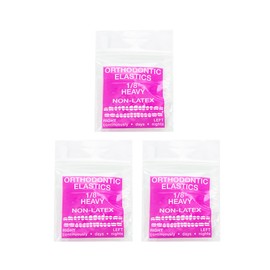 JMU Clear Orthodontic Elastics 1/8 Heavy, 300 Pack Orthodontic Rubber Bands Latex Free Intraoral Elastic Bands Dental Rubber Bands Made in USA
