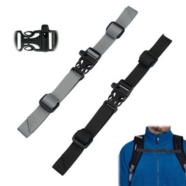 AZWOOD Adjustable Backpack Chest Strap, 2 Pair Non-Slip Chest Belts with Quick Release Hiking All-Purpose Webbing Nylon with Buckle - Backpack Sternum Straps for Travel Climbing School Bag School Bag