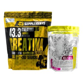 Kit Creatina Monohidratada 1kg  Colgeno Hidrolizado 500g Sabor Sin Sabor                                                                              