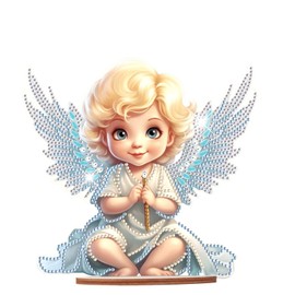 JISHSHAY Angel Diamond Art Kits for Adults Gem Art Tabletop Decor Diamond Painting Accessories Cabinet Decor Diamond Art Ornaments Desk Decor Table Diamond Painting Kits Adult Craft Kits House Decor