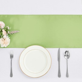 10-Pack Purple Satin Table Runner 12 x 108 Inch Long Bright and Smooth Silk Fabric Table Runner for Wedding Banquet Birthday Party Decoration