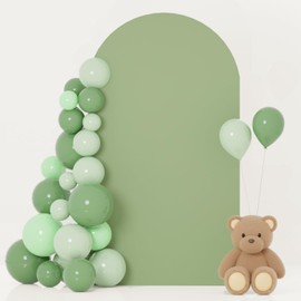FOTSHARER Wedding Arch Cover 3.3x6.6FT Spandex Arch Cover Sage Green Arch Backdrop Cover for Arch Stand Chiara Round Top Arch Cover Backdrop Fabric Garland Arches Stretchy Cover for Weddings Decor