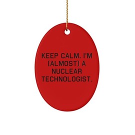 Keep Calm, I'm (Almost) a. Oval Ornament, Nuclear Technologist Present from Colleagues, Fancy Christmas Ornament for Men Women, Gift Ideas, Stocking Stuffers, Secret Santa