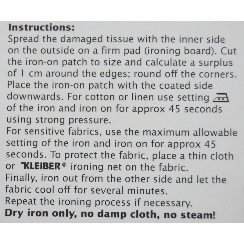 Kleiber Iron On Elasticated Clothing Repair Tape, 40cm x 6cm,