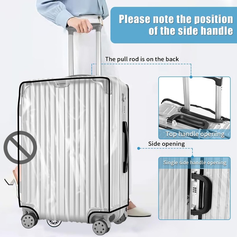 Yotako 26 Inch Suitcase Cover Protectors Clear PVC Luggage Cover