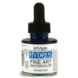 Dr. Ph. Martin's Hydrus Fine Art Watercolor (16H) Watercolor Bottle, 1.0 oz, Cobalt Blue, 1 Bottle
