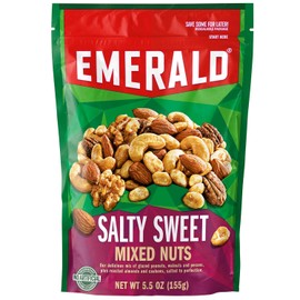 Emerald Nuts Combo Variety Pack Featuring Whole Cashews & Salty Sweet Mixed Nuts | 5 Oz Resealable Bags | Kosher Certified, Non-GMO, Contains No Artificial Preservatives, Flavors or Synthetic Colors