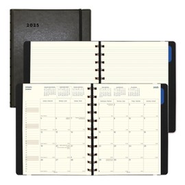 Filofax® 2025 Monthly Planner, 17 Months, August 2024 to December 2025, Twin-Wire Binding, Bilingual, 10.875" x 8.5", Black (C1811001-25)