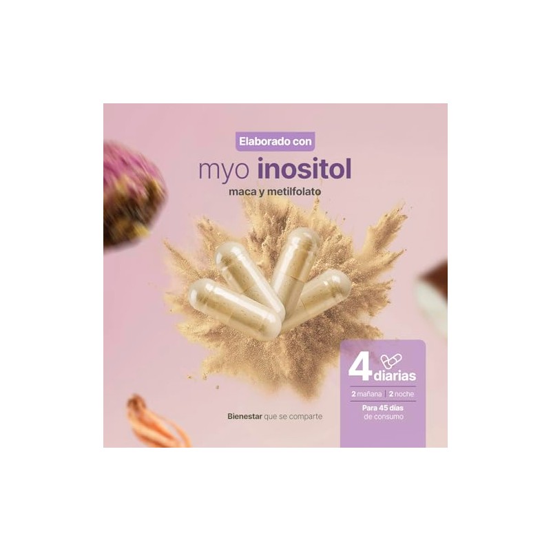 Complejo Myo Inositol Shatavari Fertilidad 180 Cápsulas 1000 Por Porción