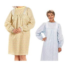LadyLace Patient Gown GARDEN PRINT - LONG SLEEVES
