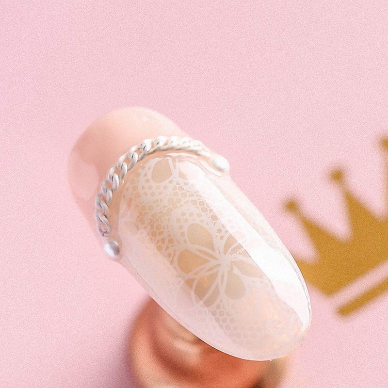 20pcs White Lace Starry Sky Nail Foil Decal Sheet Aluminum