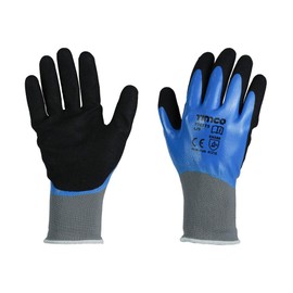 Timco - Waterproof Grip Gloves - Sandy Nitrile Foam Coated Polyester (Size Large - 1 Each)