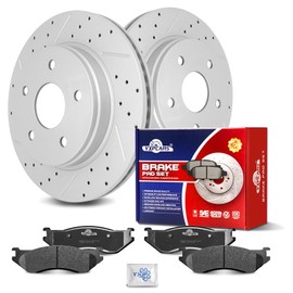 YXPCARS Ceramic Front Brakes Pad and Rotors Drilled Slotted Vented Replacement Disc Brake Kits for Dodge Durango 2004-2006, for Dodge Ram 1500 2002 2003 2004 2005 Exclude Srt-10 (2002-2003: 5 Lug)