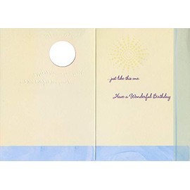 Designer Greetings Blue Sky, Die Cut Sun Window and Single Purple Flower Birthday Card for Daughter-in-Law