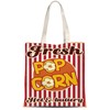 Popcorn Box Canvas Tote Bag, Cute Novelty Reusable Shopping and