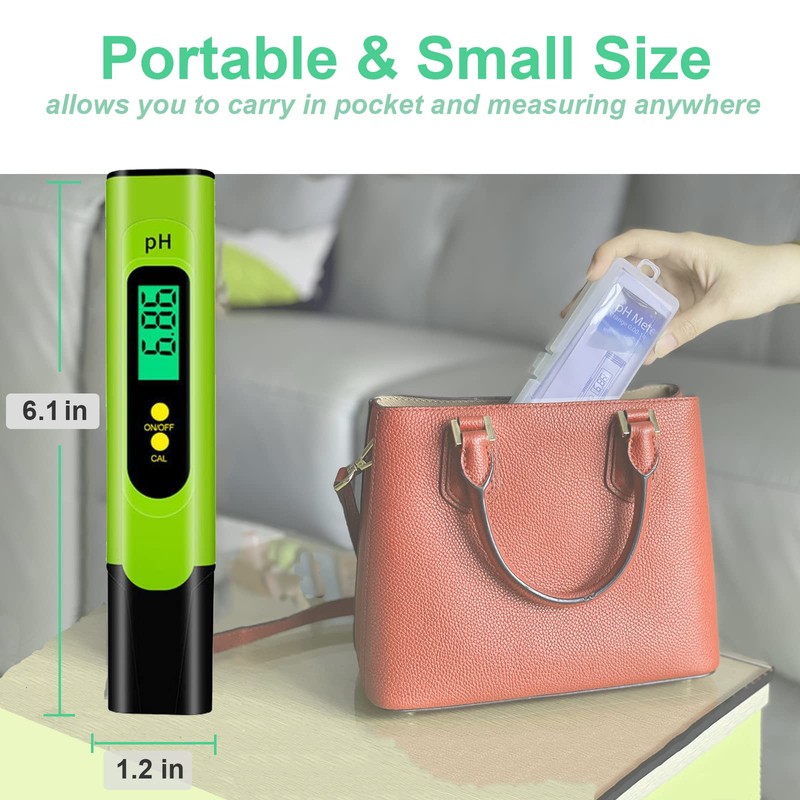 Justmetr PH Meter, Digital PH Tester Pen for Water, 0.01