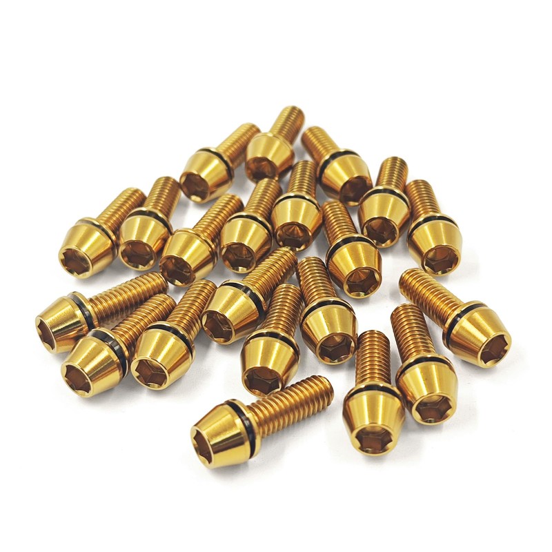 6 Pcs Titanium Stem Bolt Kit, Allen Hex M5x16mm 18mm