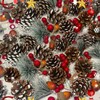 108PCS Christmas Wreath Making Decoration Artificial Pine Cone Berry Set