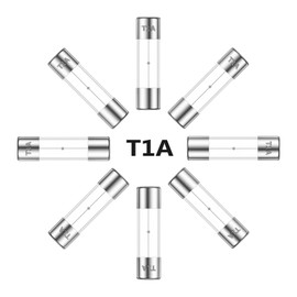 ALLECIN 5x20MM 1A 250V Slow Blow Glass Fuses 1 Amp 250 Volt 0.2 x 0.78 Inch Slow-Acting Time-delay Fuse T1AL250V Tube Fusibile (Pack of 20Pcs)