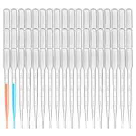 HUAZIZ Pack of 100 Disposable Plastic Transfer Pipettes, Disposable Pipettes 3 ml, Plastic Transfer Pipettes, Disposable Liquid Dropper with Scale, Squeeze Transfer Pipettes (Transparent)