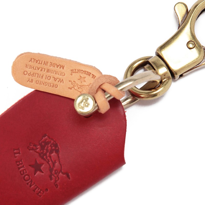 IL BISONTE Key Chain, Key Ring, Leather, Genuine Leather, Cowhide