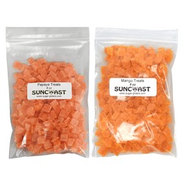 SunCoast Sugar Gliders Diced Mango 8 oz. + Diced Papaya 8 oz. (1 pound total)
