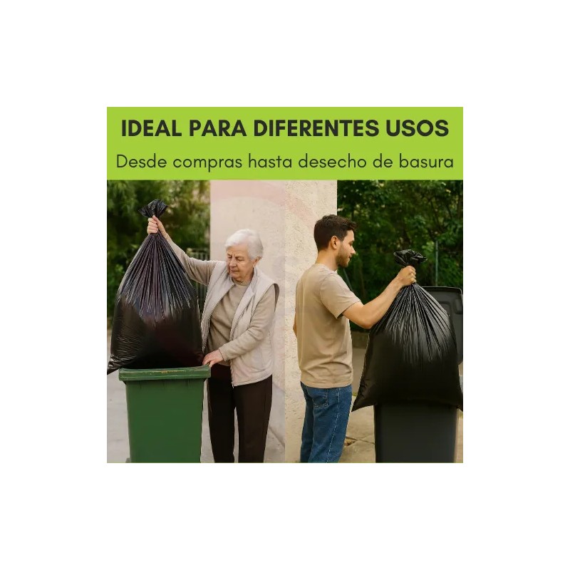 1 Kg Bolsa Negra Para Basura Ecolgica 90x120