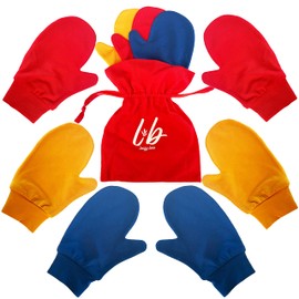 Bamboo Mittens for Eczema, Age 2-3 Kids, Dry Skin, Eczema Gloves, Overnight Moisturizing for Children, 3 Pairs