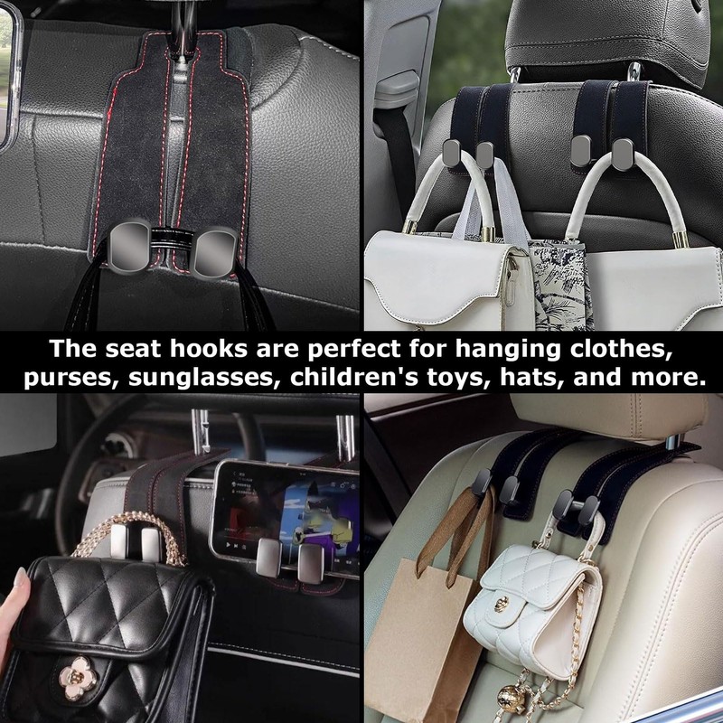 Gyinere Headrest Hooks for Car,2 Pack Car Seat Back Organizer