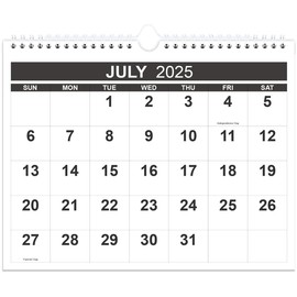 Calendar 2025-2026 - 18 Months Wall Calendar from July 2025 to December 2026, 2025-2026 Calendar with Thick Paper, 8.5" x 11", Black