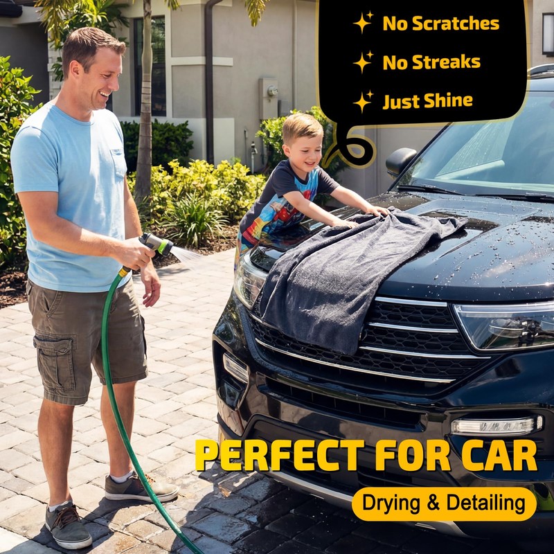 SMINDER 2-Pack Car Drying Towels – Microfiber Towels for Cars