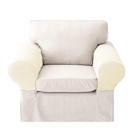 LERTREE 1 Pair Sofa Arm Slipcovers Elastic Sofa Armrest Protectors Removable Chair Sofa Armrest Covers (White)