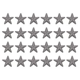 MECCANIXITY 24 Pcs 5Star Patches Iron on Patches, Gray Sew Embroidered Patches Appliques Embellishments 1.5IN Repair Patch for DIY Garment Craft Backpack Clothes Gift Decorations