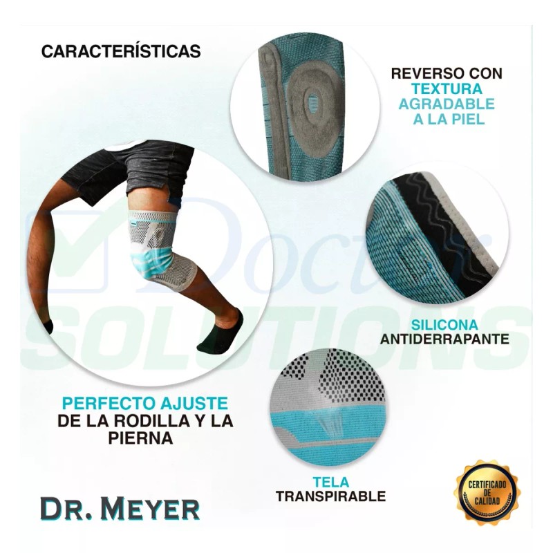 Dr. Meyer Rodillera Con Soporte De Gel Y Varillas Laterales
