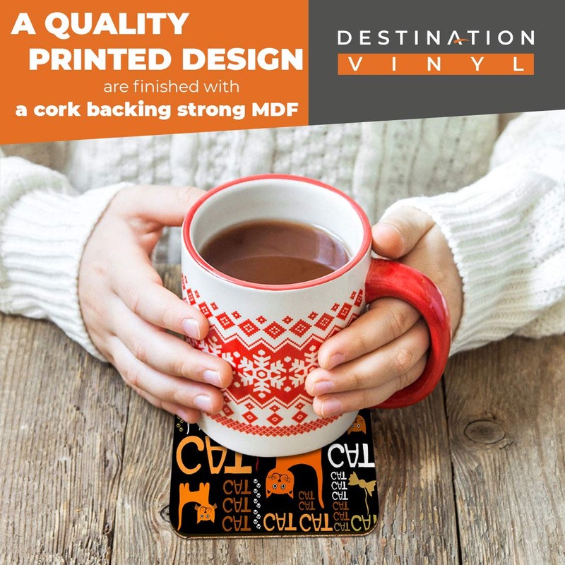 2 x MDF Glossy Top Coasters Square - Cat Lover