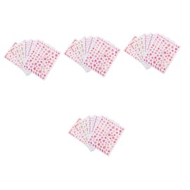 Healeved 4sets Flower Nail Art Stickers Cherry Flower Nail Decals Set DIY Beauty 8sheets*4