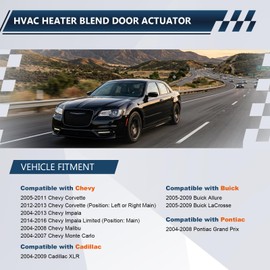 HVAC Mode Door Actuator, Compatible with Chevy Impala 2004-2016, Corvette 2005-2013, Malibu, Buick LaCrosse, Pontiac Grand Prix Air Door Actuator Replaces 604-108 15844096 22754988 15-74122