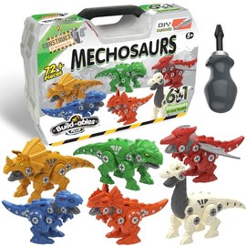 Construct IT Buildables Plus Mechosaurs 6-in-1 – STEM Take Apart Dinosaur Toy Building Kit – Build Your Own Dinosaurs with Real Tools – Educational Engineering Set for Kids Ages 5+ Boys and Girls