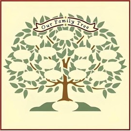 Family Tree Stencil Template -12" x 9.5" - for Wall Art, DIY Home Décor, Scrapbooking, Canvas Painting, Family Heritage Projects, Durable 10 Mil Mylar - The Artful Stencil