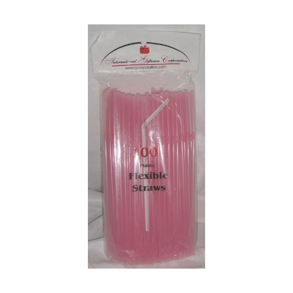 IGC 100 Straws - Flex/Flexible Drinking Straws - Luau -