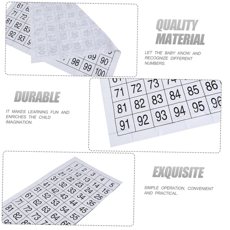 DOITOOL 2 Sheets Educational Numbers Poster Preschool Learning Wall Charts