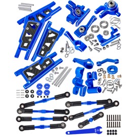 RCMYou Upgrades Part for 1/10 Slash/Rustler/Stampede/Hoss 4x4 VXL 4wd,Alloy Turnbuckles Camber Links,Caster Block,Steering Blocks,Rear Stub Axle Carriers,Steering Bellcranks,Suspension Arm,Navy Blue