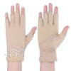 ITODA Women's Gloves, Spring and Summer, Fingerless Gloves, Thin, Mesh