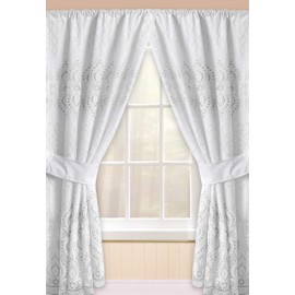 Popular Bath Monaco, Window Curtain, White