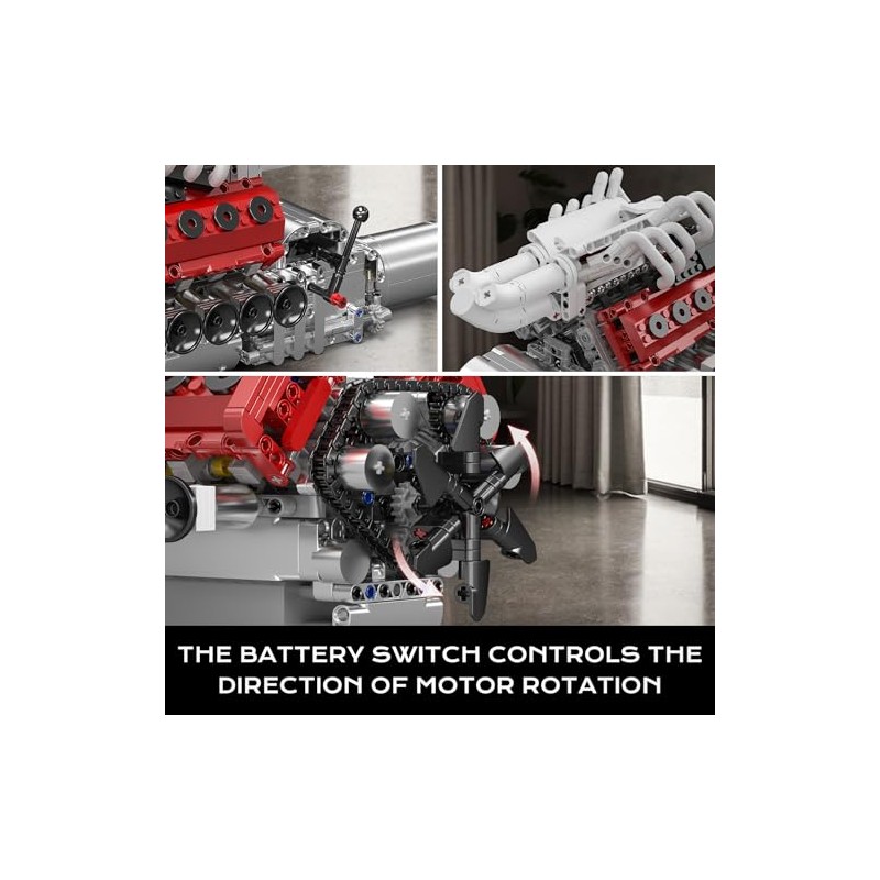 Mould King 10210 V12 Engine Model Kit that Works, Build
