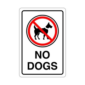 No dogs sign - 3mm Aluminum Dibond high-visibility (200mm x 150mm) Ensures Safety Within 5m Viewing Distance.